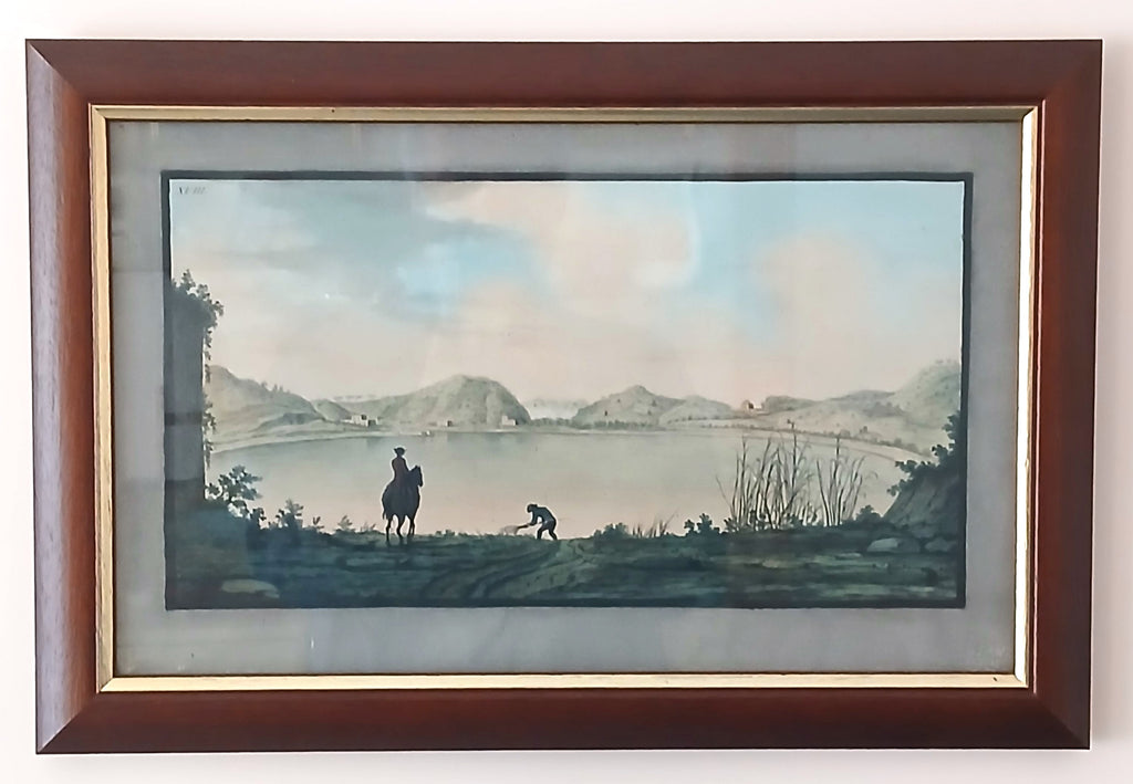 PIETRO FABRIS - "LAGO DI AGNANO" STAMPA SU CARTONCINO/TAVOLETTA   - anno 1 776  €  400