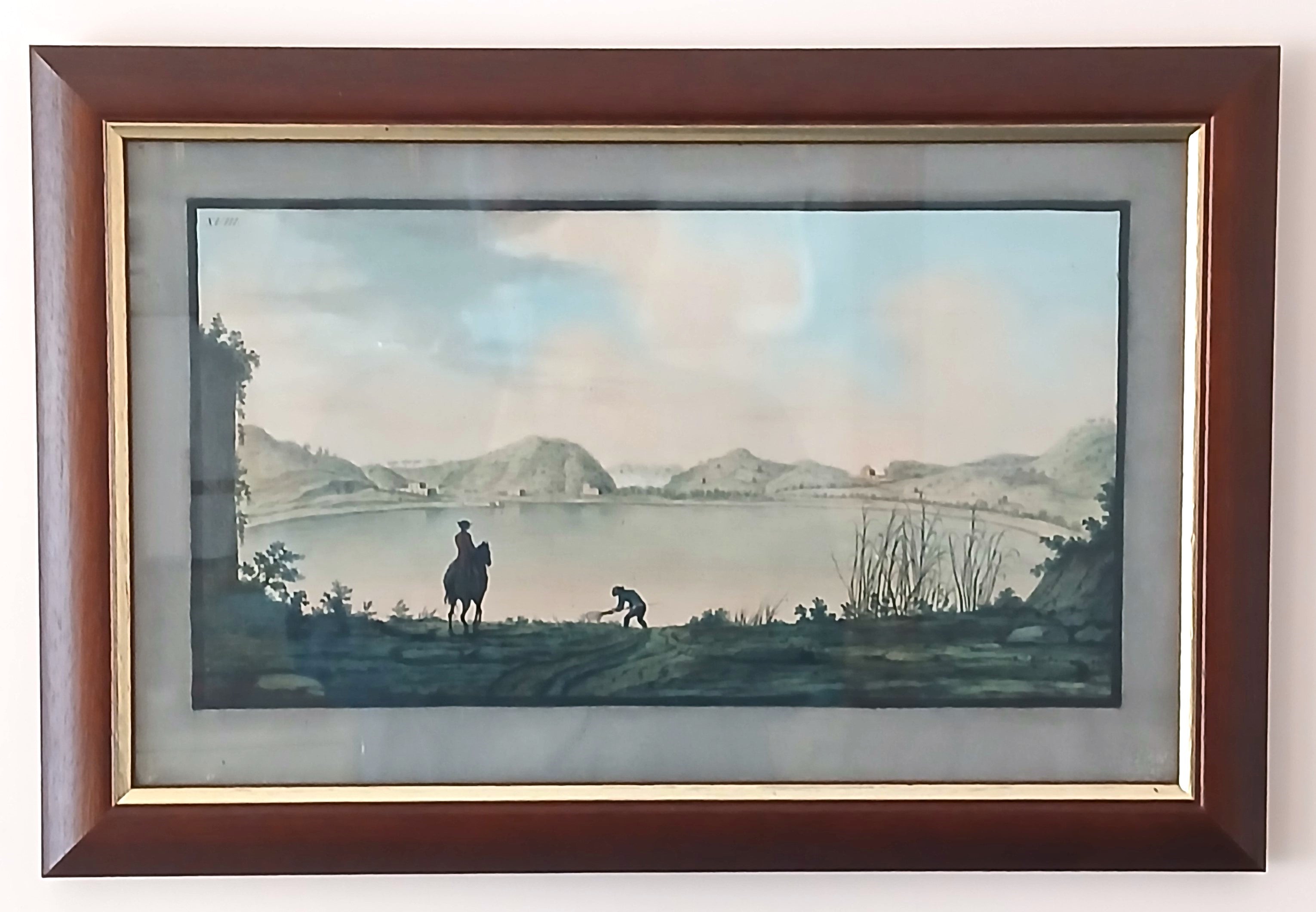 PIETRO FABRIS - "LAGO DI AGNANO" STAMPA SU CARTONCINO/TAVOLETTA   - anno 1 776  €  400