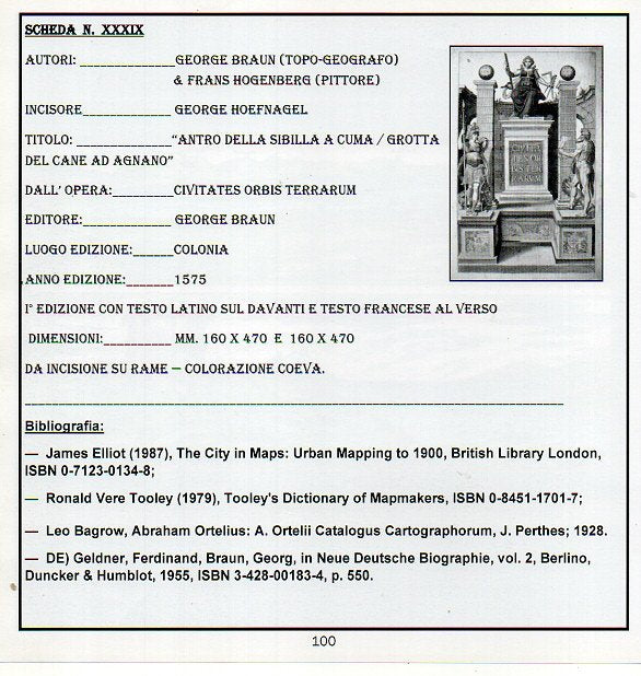 BRAUN & HOGENBERG: GROTTA DEL CANE AD AGNANO / ANTRO DELLA SIBILLA A CUMA 1575 - Testi: LATINO / FRANCESE- € 550