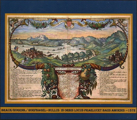 BRAUN & HOGENBERG - NULLUS IN ORBE LOCUS PRAELUCET BAIIS AMOENIS - ANNO 1580 Testi: LATINO / TEDESCO  €   1200