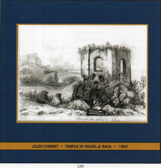 JULES  COIGNET  - DISEGNO SCHIZZO  ORIGINALE DEL "TEMPLE DU SOLEIL A BAIA" anno 1830    €  150