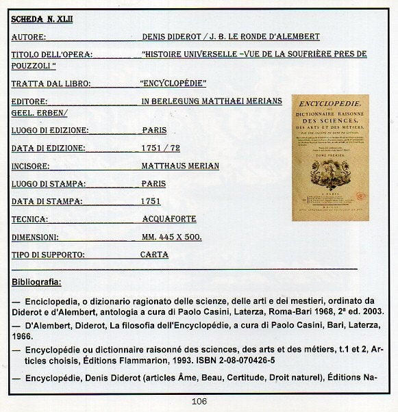 DIDEROT - D'ALAMNBERT - "LA SOLFATARA A POZZUOLI"    €  180 - anno 1751 -