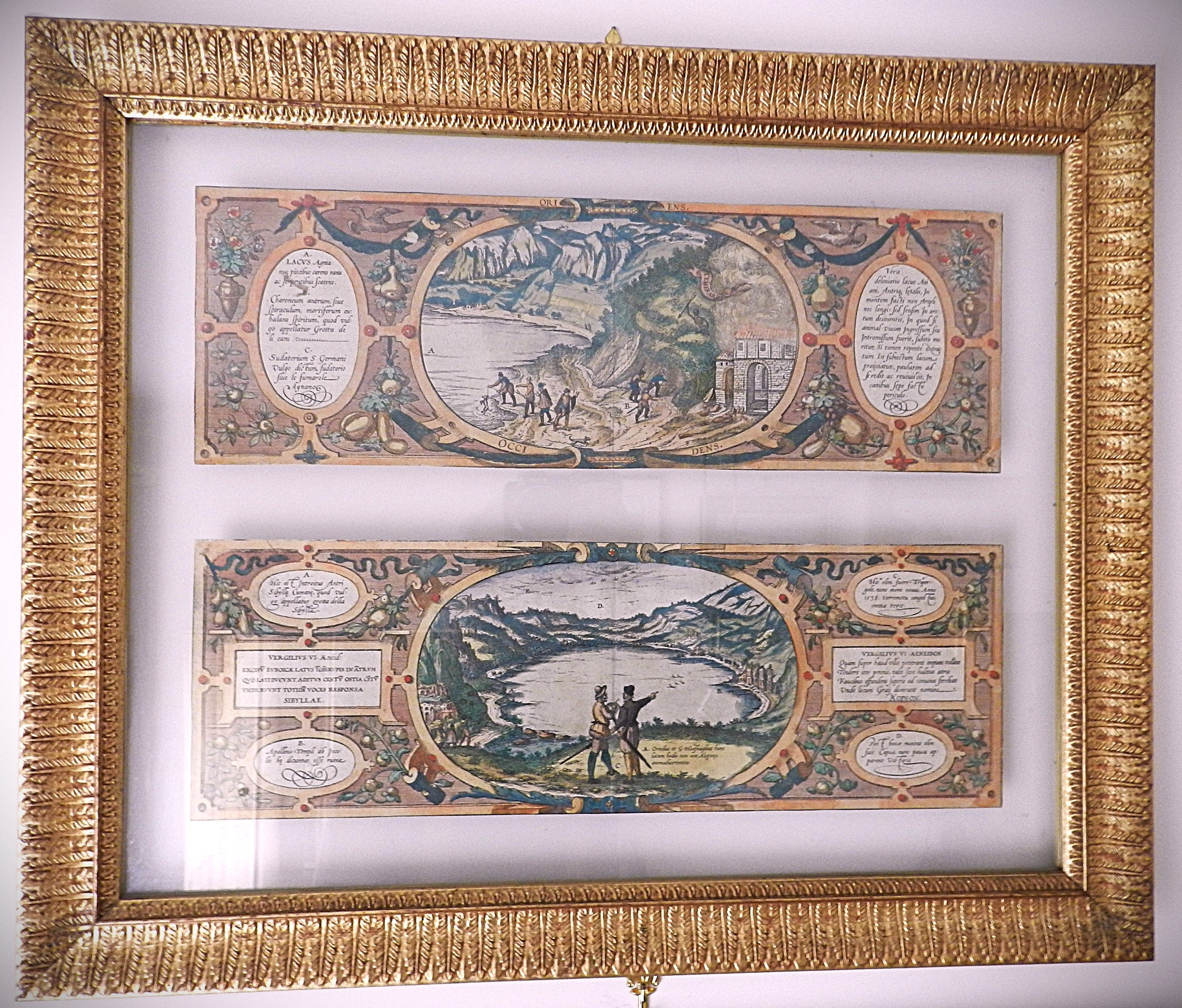 BRAUN & HOGENBERG: GROTTA DEL CANE AD AGNANO / ANTRO DELLA SIBILLA A CUMA 1575 - Testi: LATINO / FRANCESE- € 550