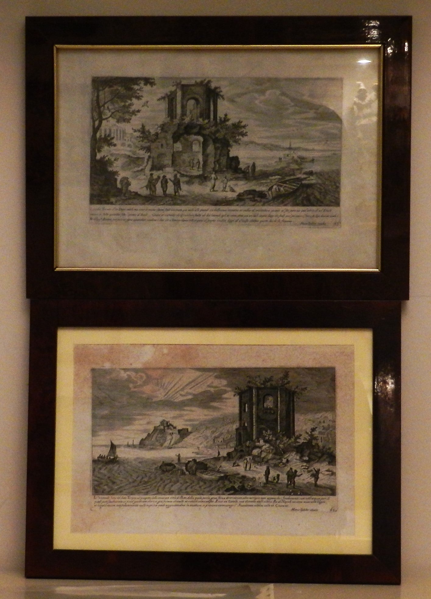M. SADELER: "FACCIATE WEST ED EST DEL TEMPIO DI VENERE" anno 1660 -   € 220