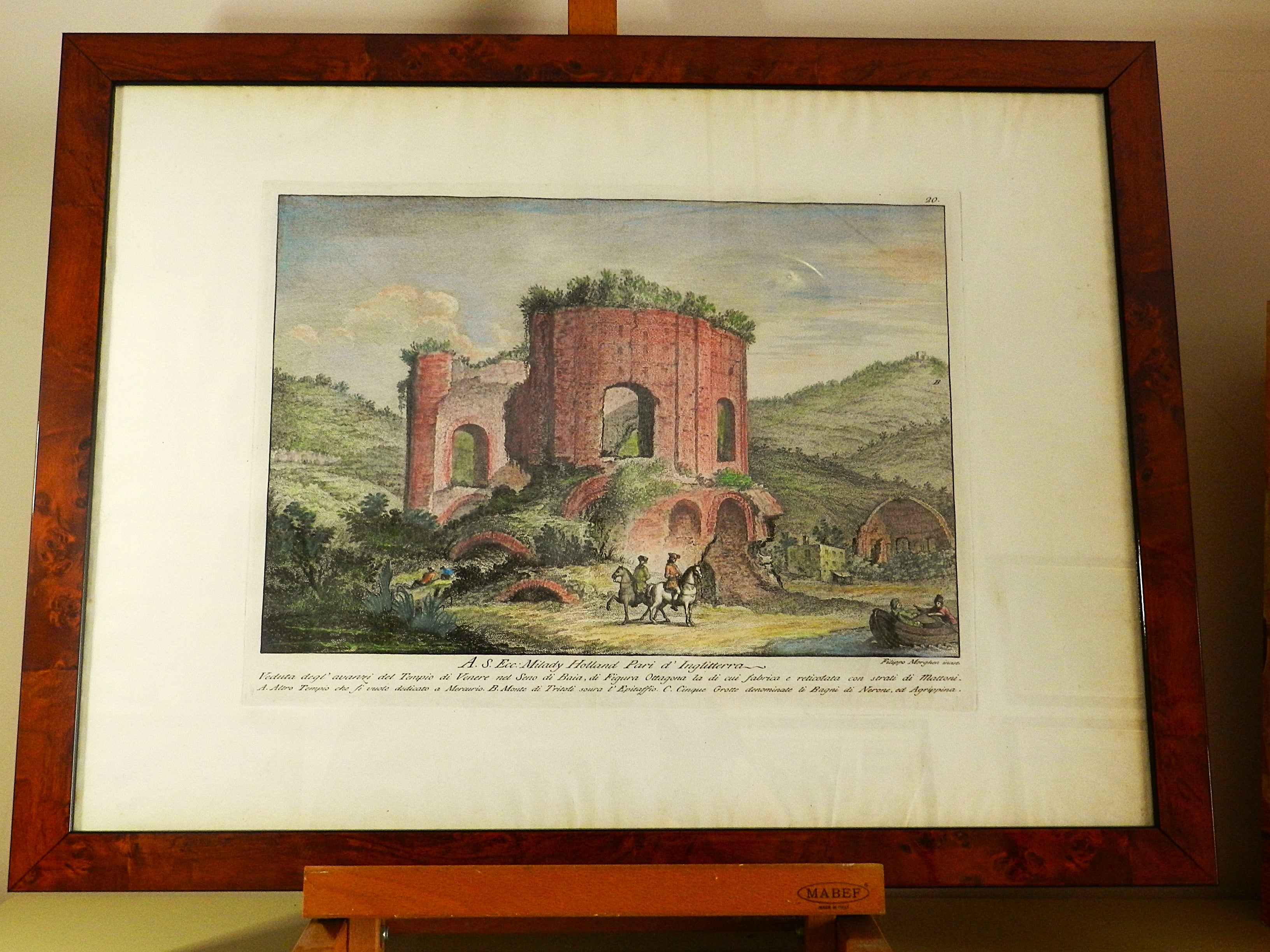FILIPPO MORGHEN - "IL TEMPIO DI VENERE A BAIA"  - anno  1768 -     € 220