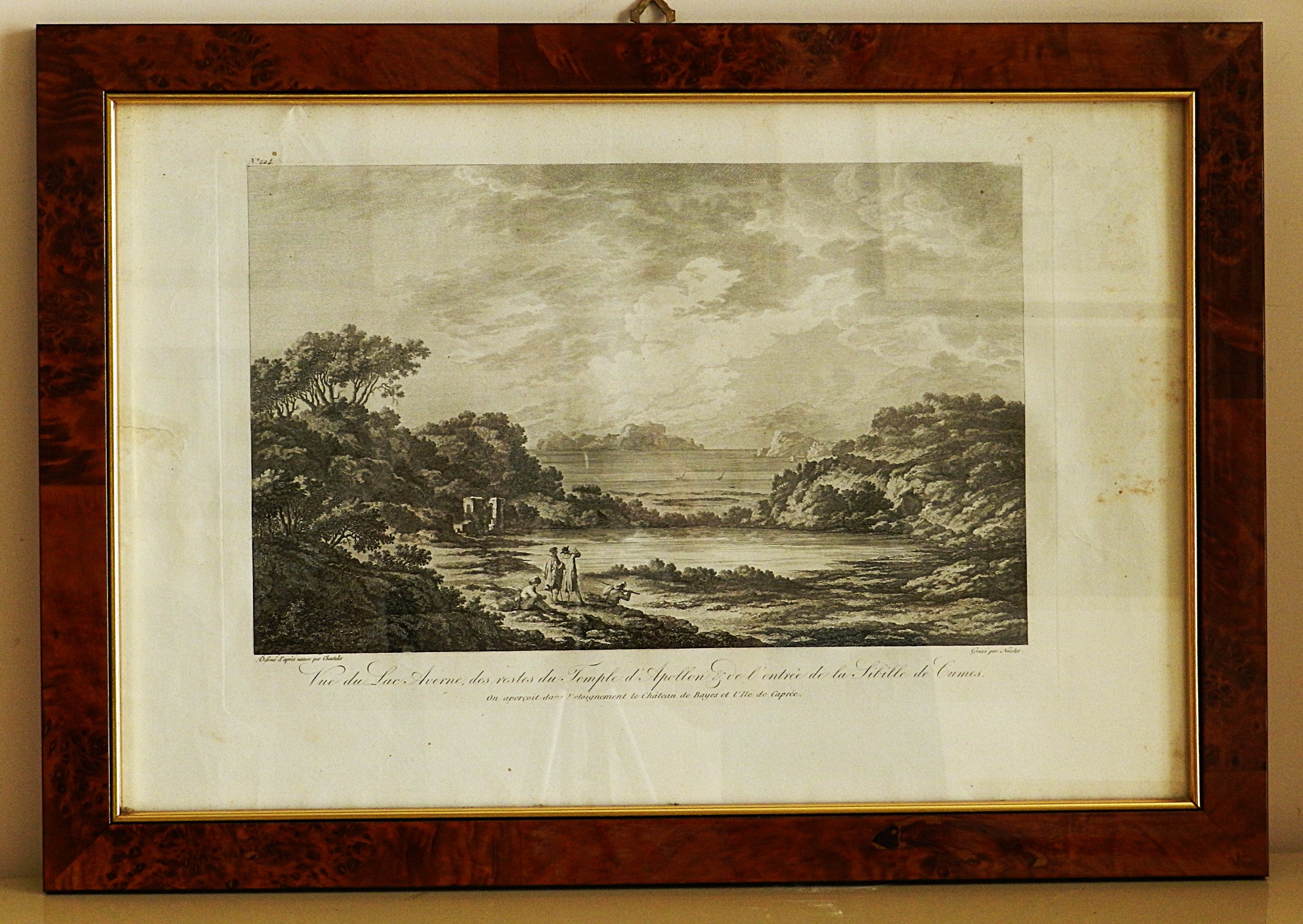 J. C. DE SAINT-NON - "LAC AVERNE, TEMPLE D'APOLLON, ENTREE' DE LA SIBILLE DE CUMES" - anno 1829 -  €  150