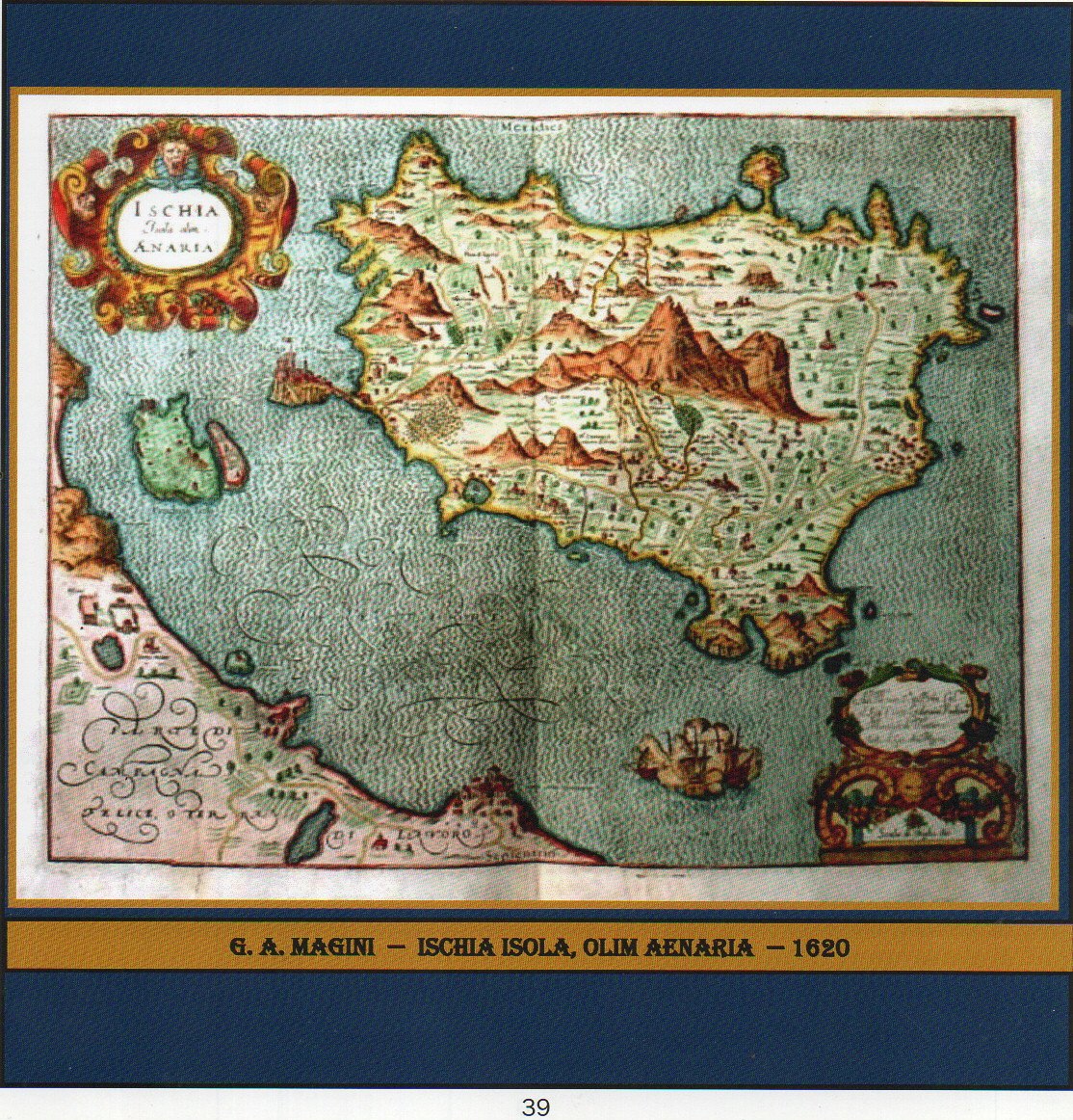 Giov. Ant: MAGINI : "ISCHIA, OLIM AENARIA" tratta dall'atlante ITALIA a.1620