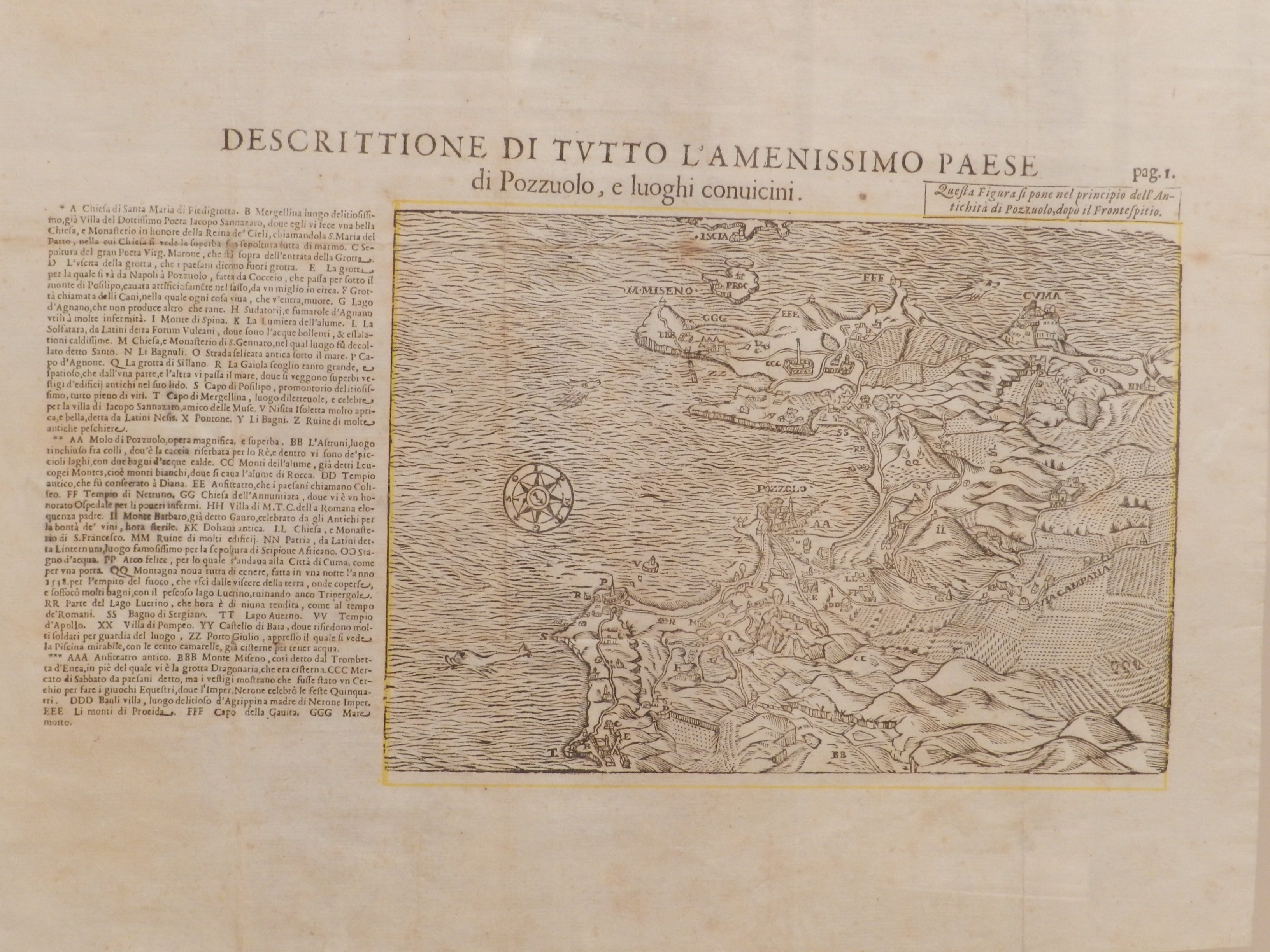 SCIPIONE  MAZZELLA  - ANNO  1595 - DESCRITTIONE DI TUTTO L'AMENISSIMO PAESE DI POZZUOLO E LUOGHI CONVICINI