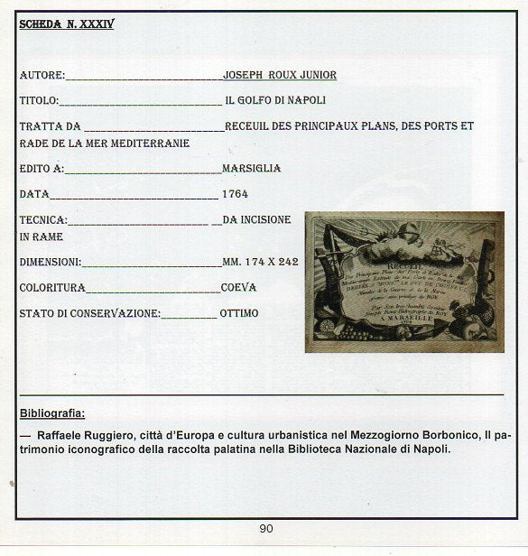 JOSEPH ROUX JUNIOR - IL GOLFA DI NAPOLI -  ANNO  1764