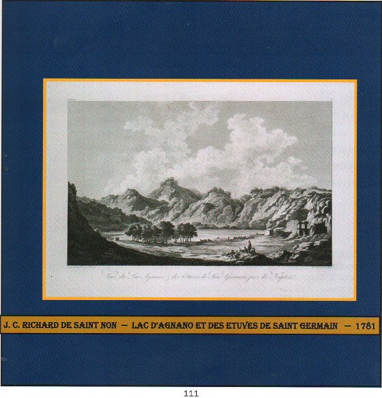J.C. DE SAINT-NON: "LAC D'AGNANO ET LES ETUVES DE SAN GERMANO" con cornice €  150   anno  1829