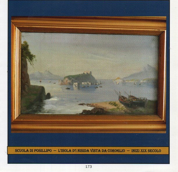 SCUOLA DI POSILLIPO - ANONIMO - "NISIDA VISTA DA COROGLIO - XIX SECOLO anno 1884 -  €  450
