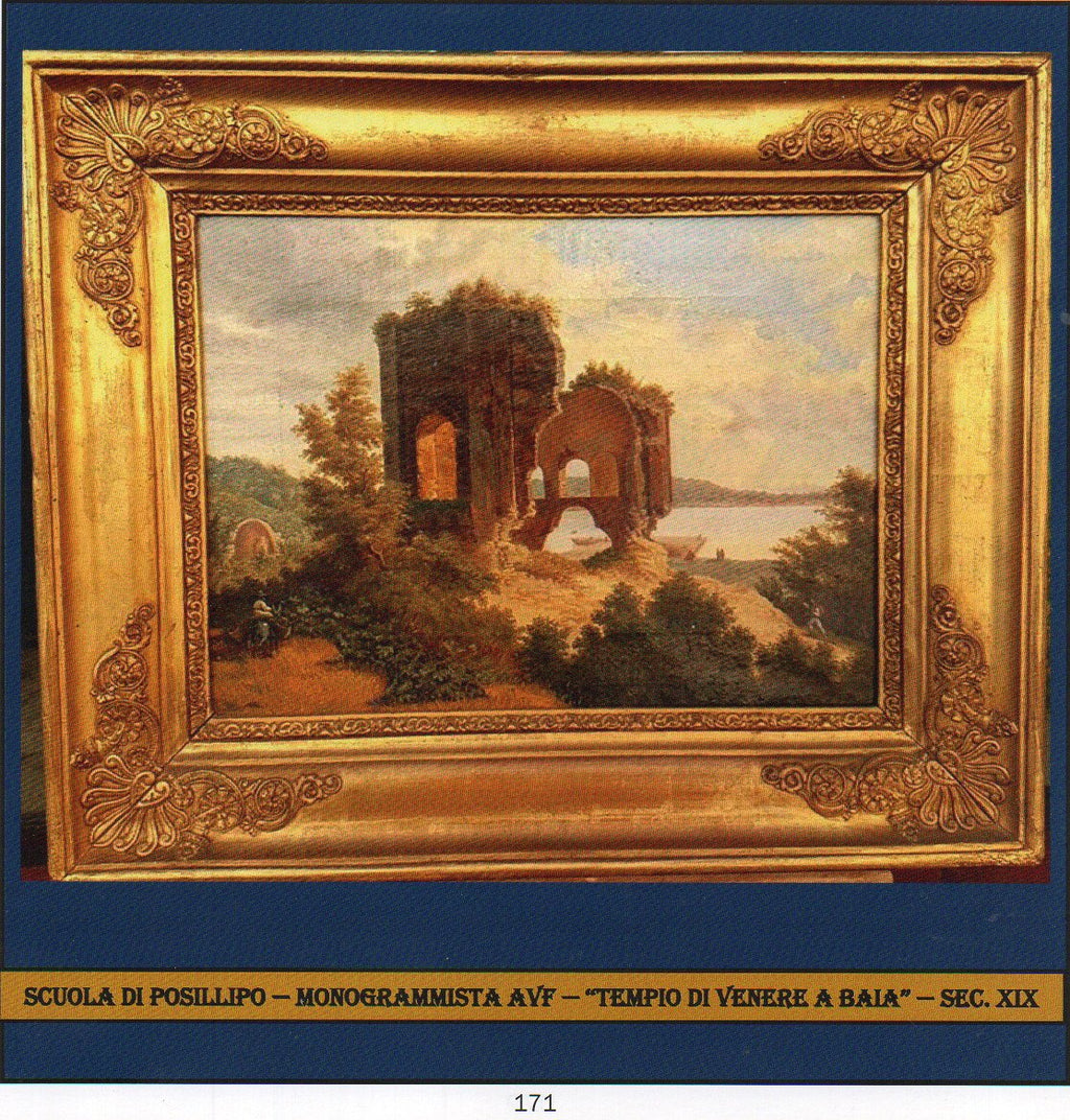 TEMPIO DI VENERE A BAIA - SCUOLA DI POSILLIPO ANNO 1850 -