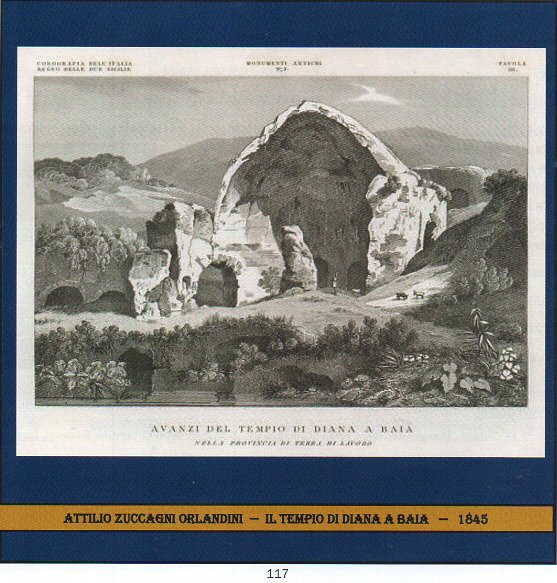 ZUCCAGNI - ORLANDINI - "AVANZI DEL TEMPIO DI DIANA A BAIA" - 1845 - €  150