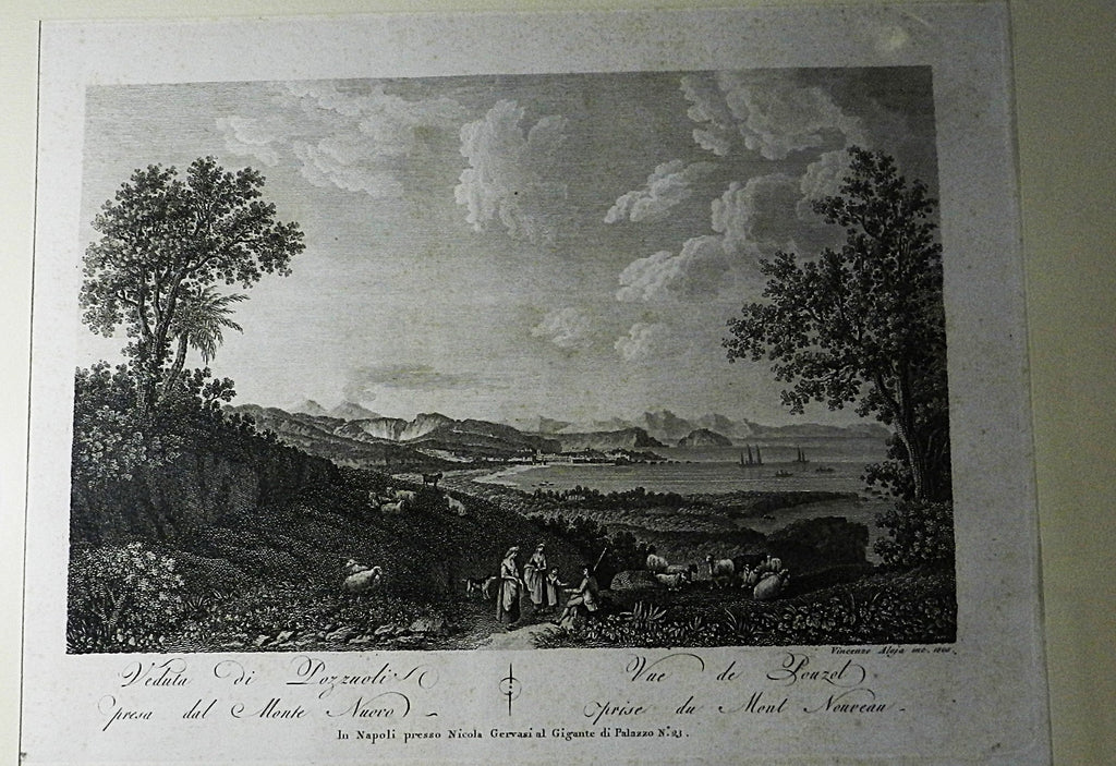 ALOJA - FERGOLA -"VEDUTA DI POZZUOILI PRESA DAL MONTE NUOVO"  anno 1804  - € 150