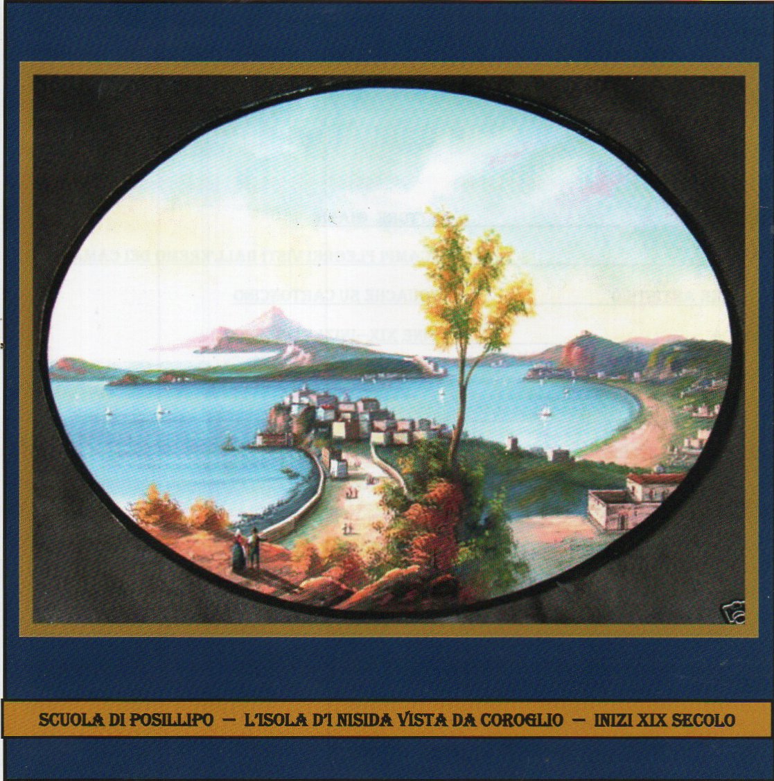 GOLFO di POZZUOLI  XIX secolo  gouache su cartoncino ANNO 1895