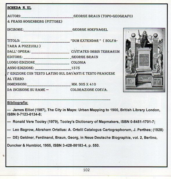 BRAUN & HOGENBERG - DUM EXTENDAR" - anno 1575 - Testi: LATINO / FRANCESE     €  700