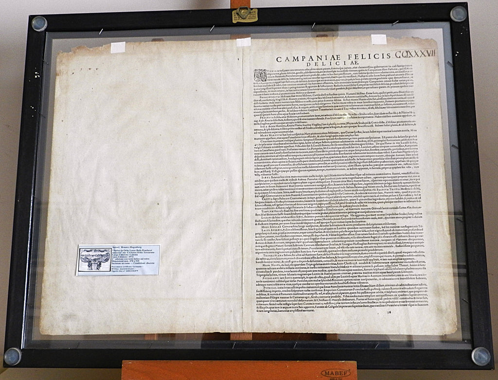 BRAUN & HOGENBERG -NULLUS IN ORBE LOCUS PRAELUCET BAIIS AMOENIS - anno  1572       Testi LATINO / LATINO  €  500