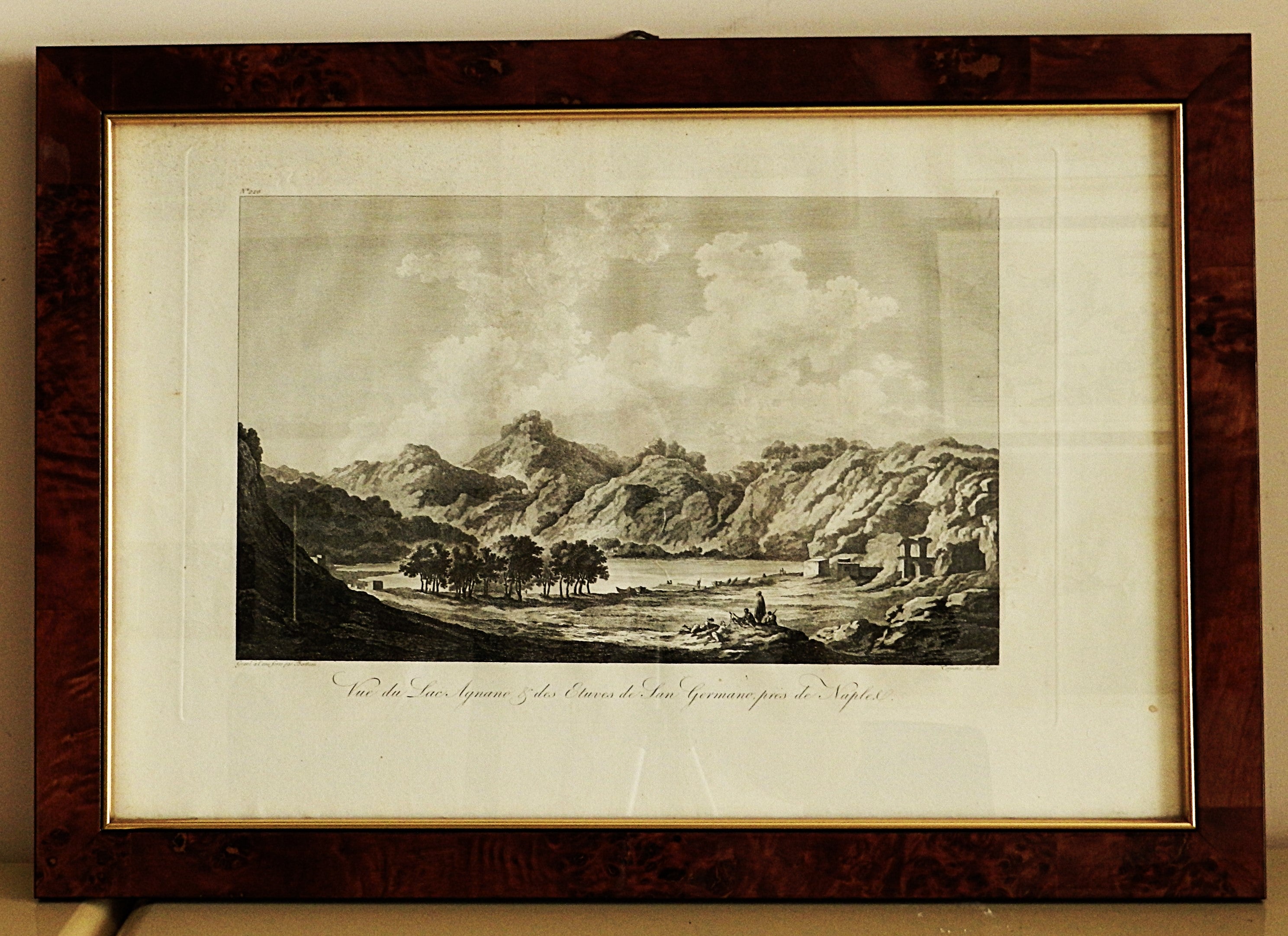 J.C. DE SAINT-NON: "LAC D'AGNANO ET LES ETUVES DE SAN GERMANO" con cornice €  150   anno  1829