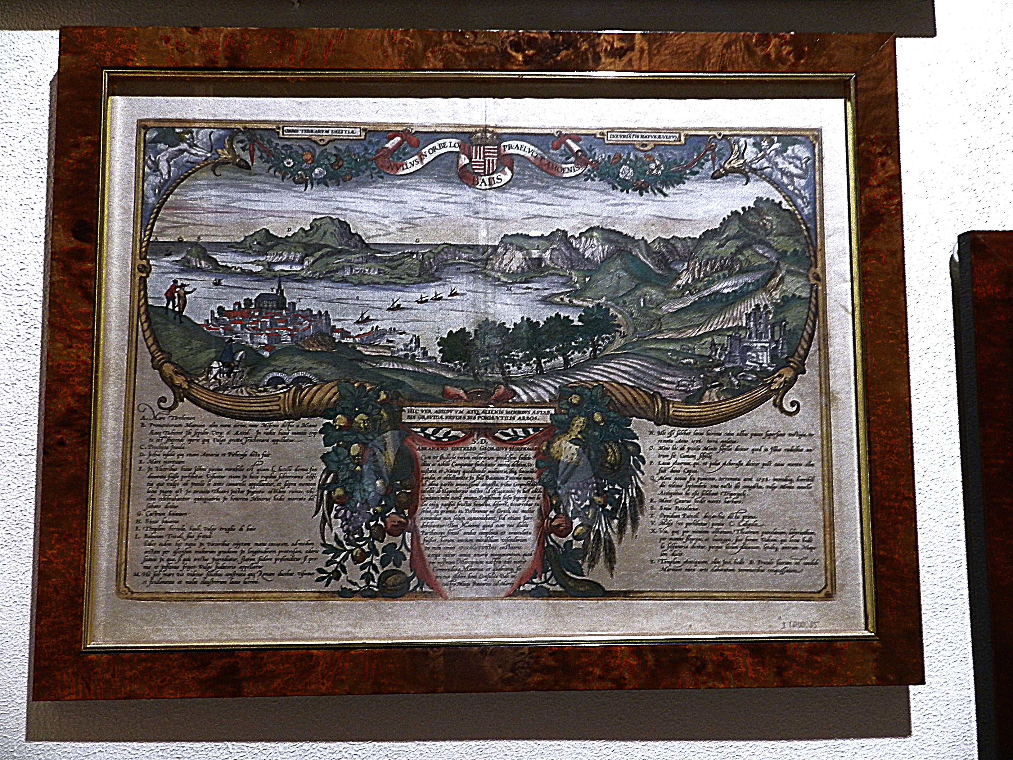 BRAUN & HOGENBERG - NULLUS IN ORBE LOCUS PRAELUCET BAIIS AMOENIS -  ANNO 1575 Testi:  LATINO / FRANCESE   €   1200