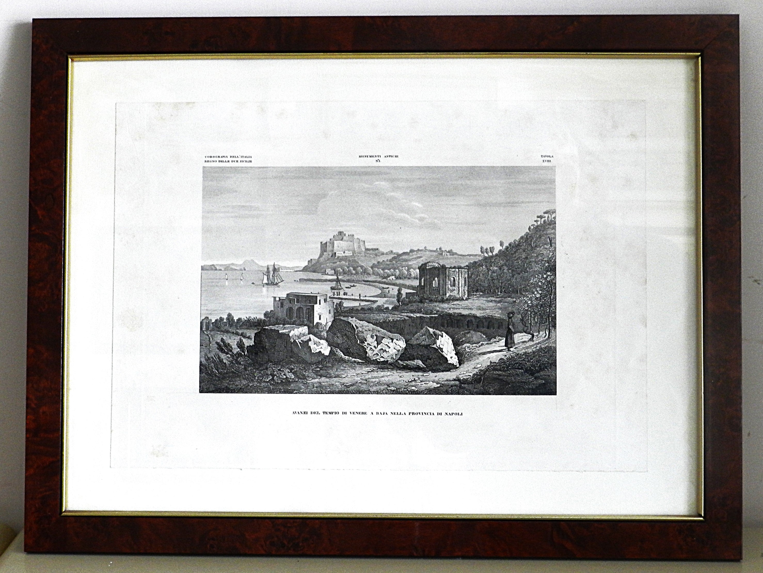 ZUCCAGNI ORLANDINI - "AVANZI DEL TEMPIO DI VENERE A BAIA" anno 1845 - €  150